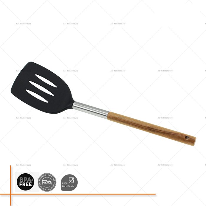 D00004 - Nylon Slotted Turner with Beech Wood Handle | Kai Kitchenlife