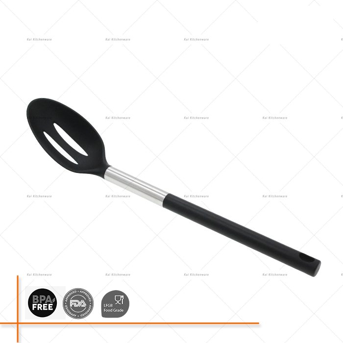 D00070 - Nylon Slotted Spoon with Black Handle | Kai Kitchenlife