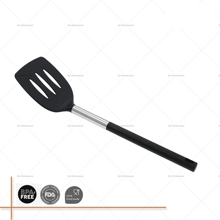 D00071 - Nylon Slotted Turner with Black Handle | Kai Kitchenlife