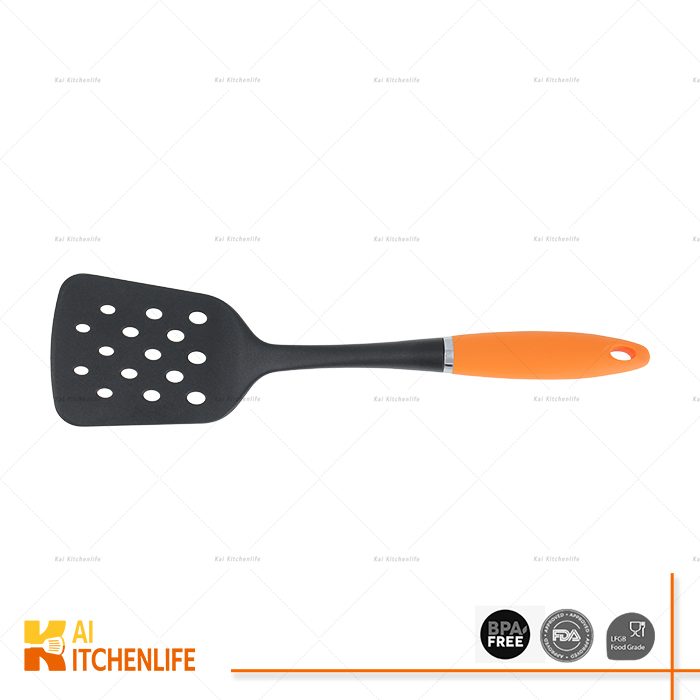 D00156 - Nylon Slotted Turner with Color Handle | Kai Kitchenlife