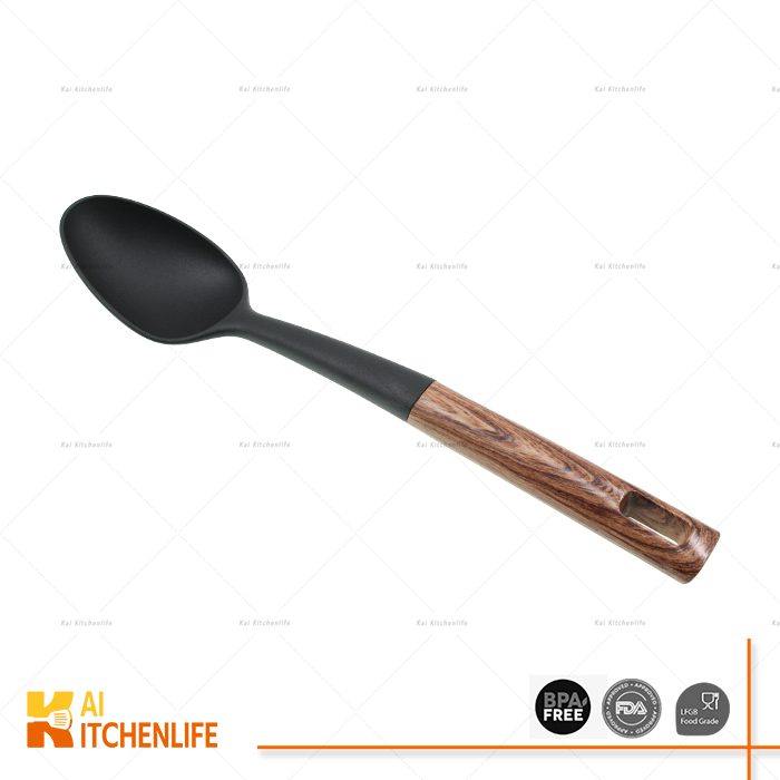 D00166 - Basting Spoon with Wood Grain Pattern Handle D24 | Kai Kitchenlife