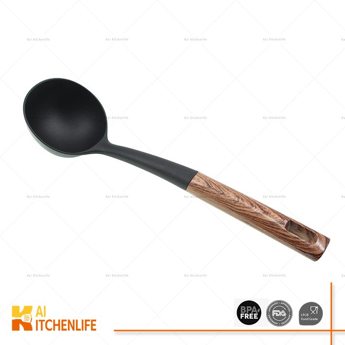D00167 - Ladle with Wood Grain Pattern Handle D24 | Kai Kitchenlife