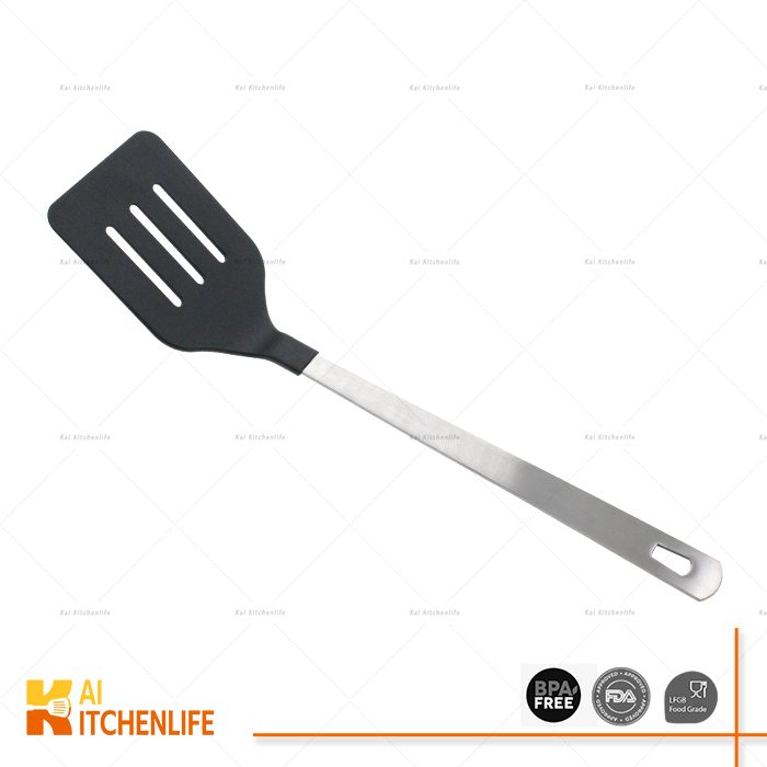 D00212 - Nylon Slotted Turner with Stainless Steel Handle | Kai Kitchenlife
