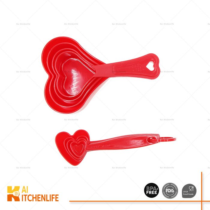 D00473 - Heart-Shaped Measuring Cups and Spoons Set | Kai Kitchenlife